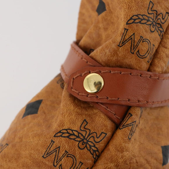 MCM Logogram Vicetos Golf Club Headcover PVC-Leder Braun Gold Auth 170928