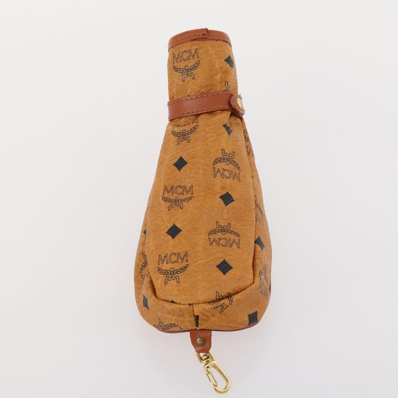 MCM Logogram Vicetos Golf Club Headcover PVC-Leder Braun Gold Auth 170928