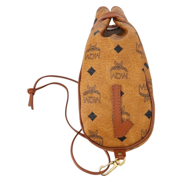 MCM Logogram Vicetos Golf Club Headcover PVC-Leder Braun Gold Auth 170928