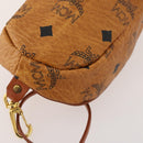 MCM Logogram Vicetos Golf Club Headcover PVC-Leder Braun Gold Auth 170928-8