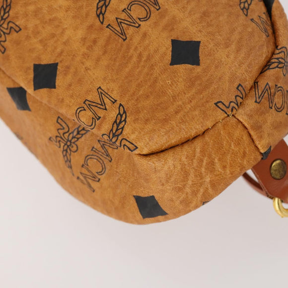 MCM Logogram Vicetos Golf Club Headcover PVC-Leder Braun Gold Auth 170928