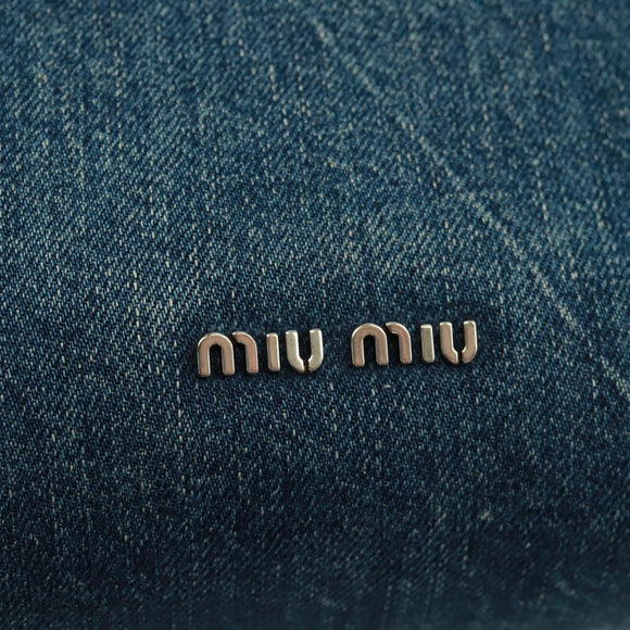 Miu Miu Schoudertas met ketting denim 2-weg blauw Auth 170929V