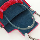Miu Miu Schoudertas met ketting denim 2-weg blauw Auth 170929V-23