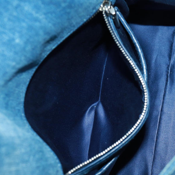Miu Miu Schoudertas met ketting denim 2-weg blauw Auth 170929V