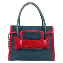 Miu Miu Schoudertas met ketting denim 2-weg blauw Auth 170929V-13