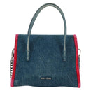 Miu Miu Schoudertas met ketting denim 2-weg blauw Auth 170929V-2