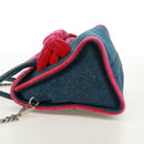 Miu Miu Schoudertas met ketting denim 2-weg blauw Auth 170929V-3