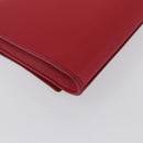 SAINT LAURENT Y Line Clutch Bag Leather Red Gold 311213 Auth 170930-10