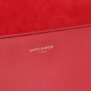 SAINT LAURENT Y Line Clutch Bag Leather Red Gold 311213 Auth 170930-14
