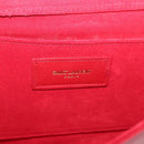 SAINT LAURENT Y Line Clutch Bag Leather Red Gold 311213 Auth 170930-15