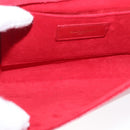 SAINT LAURENT Y Line Clutch Bag Leather Red Gold 311213 Auth 170930-16