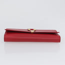 SAINT LAURENT Y Line Clutch Bag Leather Red Gold 311213 Auth 170930-7