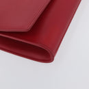 SAINT LAURENT Y Line Clutch Bag Leather Red Gold 311213 Auth 170930-8
