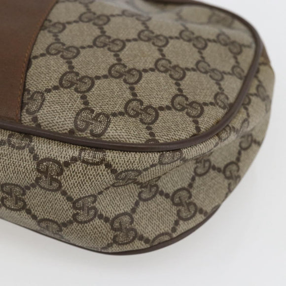 GUCCI GG Supreme Web Sherry Line Clutch Bag PVC Beige Gold 89 01 034 Auth 170931