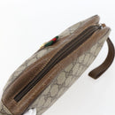 GUCCI GG Supreme Web Sherry Line Clutch Bag PVC Beige Gold 89 01 034 Auth 170931-6