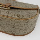 Christian Dior Honeycomb Canvas Shoulder Bag PVC Beige Gold Auth 170932-10