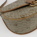 Christian Dior Honeycomb Canvas Shoulder Bag PVC Beige Gold Auth 170932-11