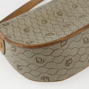 Christian Dior Honeycomb Canvas Shoulder Bag PVC Beige Gold Auth 170932-13
