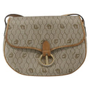 Christian Dior Honeycomb Canvas Shoulder Bag PVC Beige Gold Auth 170932-2
