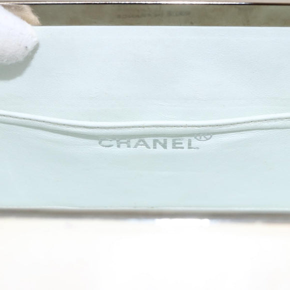 CHANEL Matelasse Vanity Box Patent leather Yellow Silver CC Auth 170933