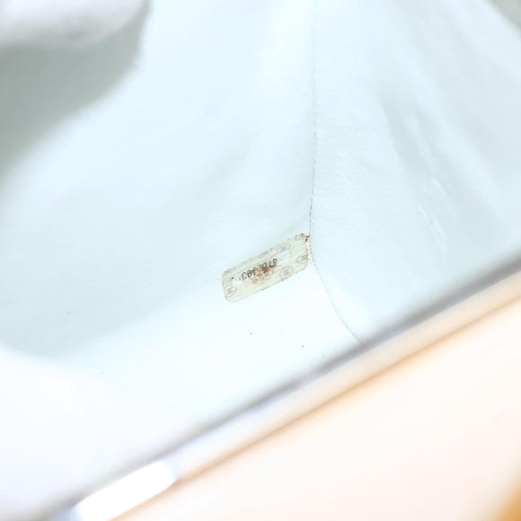 CHANEL Matelasse Vanity Box Patent leather Yellow Silver CC Auth 170933