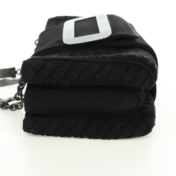 BOTTEGA VENETA INTRECCIATO Kettingschoudertas Zwart Auth 170936V