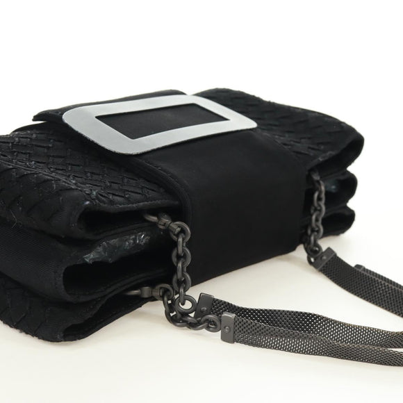 BOTTEGA VENETA INTRECCIATO Kettingschoudertas Zwart Auth 170936V