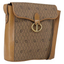 Christian Dior Honeycomb Canvas Shoulder Bag PVC Brown Gold Auth 170940-1