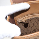 Christian Dior Honeycomb Canvas Shoulder Bag PVC Brown Gold Auth 170940-19