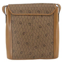 Christian Dior Honeycomb Canvas Shoulder Bag PVC Brown Gold Auth 170940-2