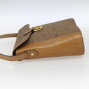 Christian Dior Honeycomb Canvas Shoulder Bag PVC Brown Gold Auth 170940-3