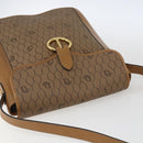 Christian Dior Honeycomb Canvas Shoulder Bag PVC Brown Gold Auth 170940-6