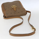 Christian Dior Honeycomb Canvas Shoulder Bag PVC Brown Gold Auth 170940-7