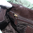 PRADA Hand Bag Nylon 2way Khaki Gold Auth 170942-24