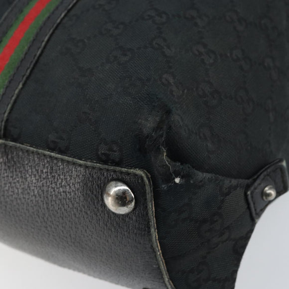 GUCCI GG Canvas Web Sherry Line Tragetasche Schwarz 132898 Auth 170944