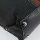 GUCCI GG Canvas Web Sherry Line Tragetasche Schwarz 132898 Auth 170944-11