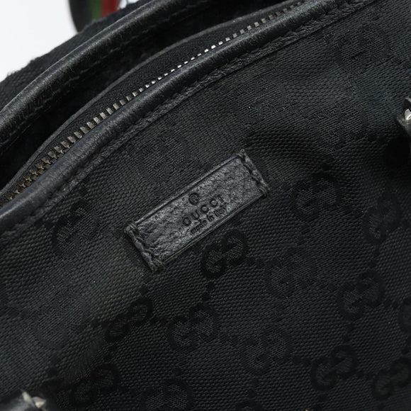 GUCCI GG Canvas Web Sherry Line Tragetasche Schwarz 132898 Auth 170944