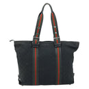 GUCCI GG Canvas Web Sherry Line Tragetasche Schwarz 132898 Auth 170944-2