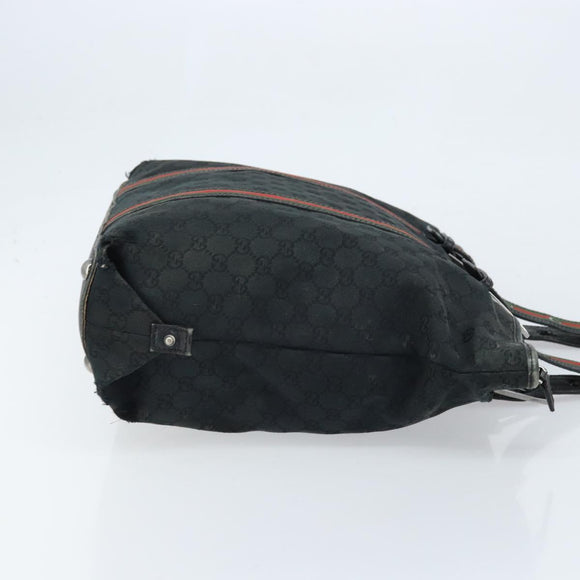 GUCCI GG Canvas Web Sherry Line Tragetasche Schwarz 132898 Auth 170944
