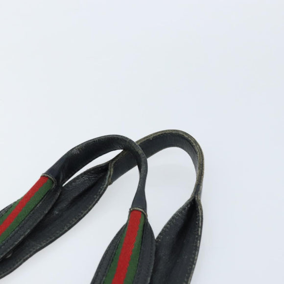 GUCCI GG Canvas Web Sherry Line Tragetasche Schwarz 132898 Auth 170944