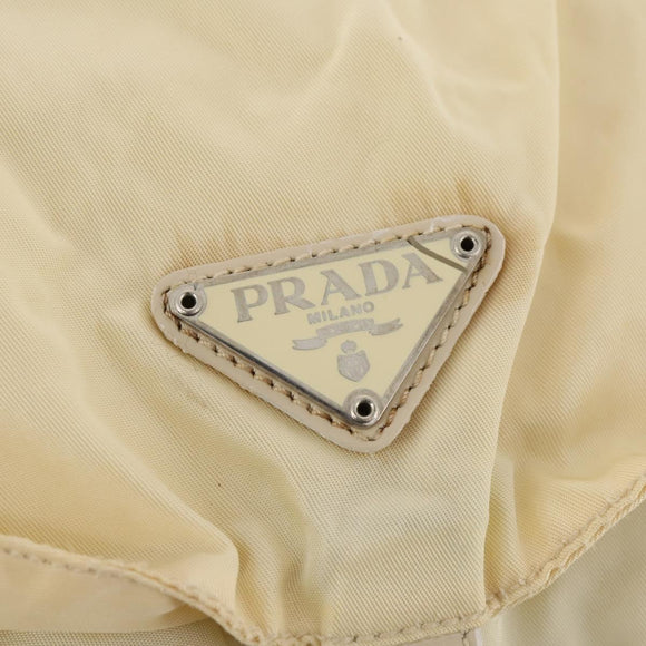 PRADA Rugzak Nylon Wit Zilver Auth 170947
