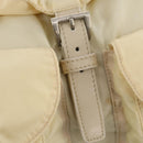PRADA Rugzak Nylon Wit Zilver Auth 170947-21