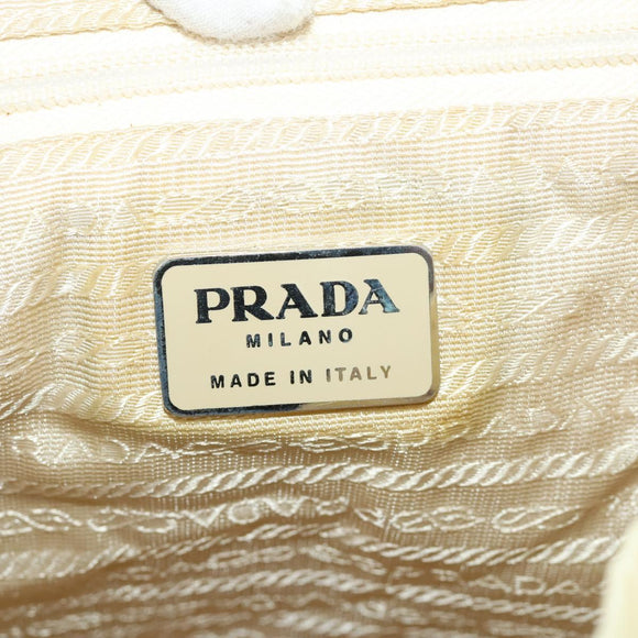 PRADA Rugzak Nylon Wit Zilver Auth 170947