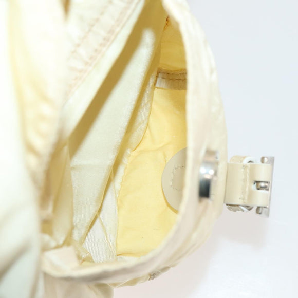 PRADA Rugzak Nylon Wit Zilver Auth 170947