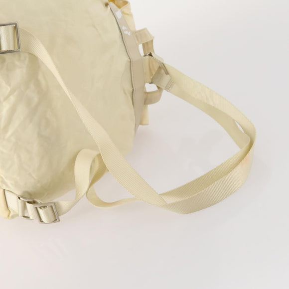 PRADA Rugzak Nylon Wit Zilver Auth 170947