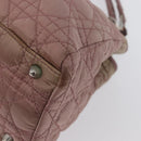 Christian Dior Canage Handtas Nylon Roze Zilver Auth 170948-15