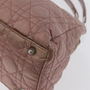 Christian Dior Canage Handtas Nylon Roze Zilver Auth 170948-9