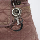 Christian Dior Canage Handtas Nylon Roze Zilver Auth 170948-17