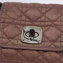 Christian Dior Canage Handtas Nylon Roze Zilver Auth 170948-18