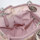 Christian Dior Canage Handtas Nylon Roze Zilver Auth 170948-21